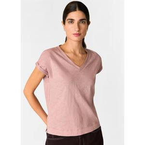 Whistles Dusty Pink Willa V Neck Cap Sleeve Tee